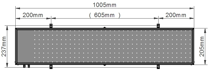 Wymiary techniczne wyświetlacza LED 100x20