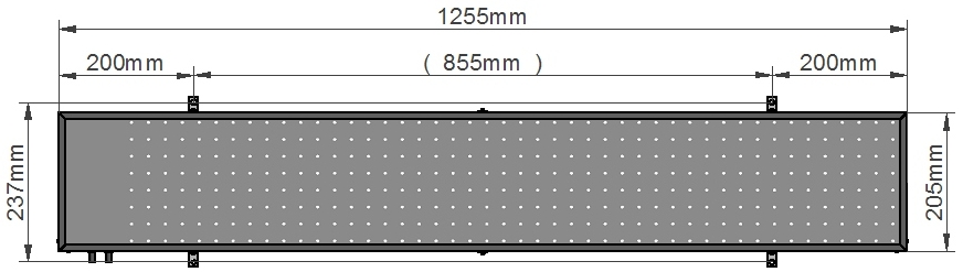 Wymiary techniczne wyświetlacza LED 125x20