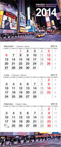 Kalendarze Trójdzielne - Standard+ Lux (z doklejką reklamową) (310/765 mm)