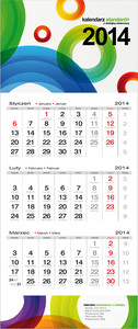 Kalendarze Trójdzielne - Standard+ (z doklejką reklamową) (310/765 mm)