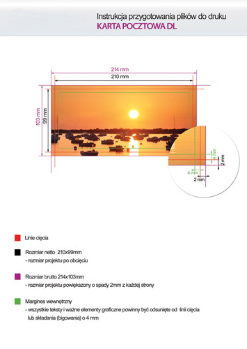 Specyfikacja techniczna druku kart pocztowych - pocztówek DL