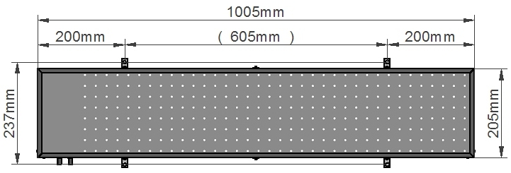 Dane techniczne wyświetlacza LED Wymiary techniczne wyświetlacza LED 100x20