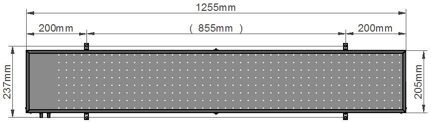 Dane techniczne wyświetlacza LED Wymiary techniczne wyświetlacza LED 125x20